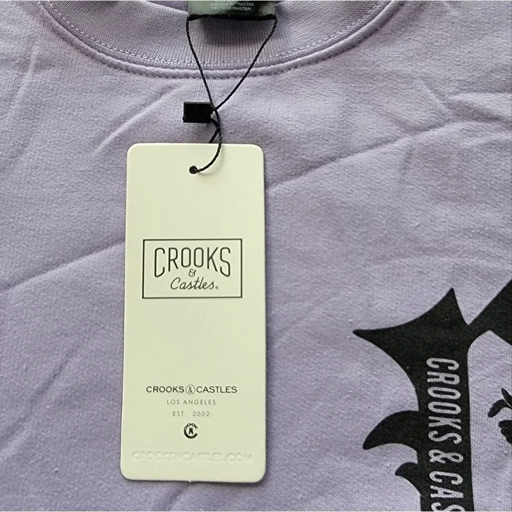 Crooks &‎ Castles Gothic C Crewneck Sweatshirt Lavender size Small